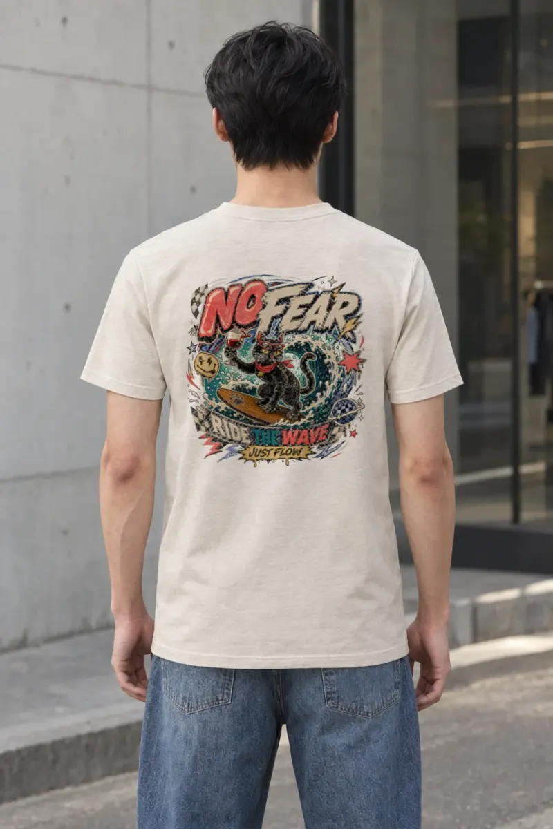 "No Fear Just Flow" Heavyweight Unisex Crewneck T-shirt
