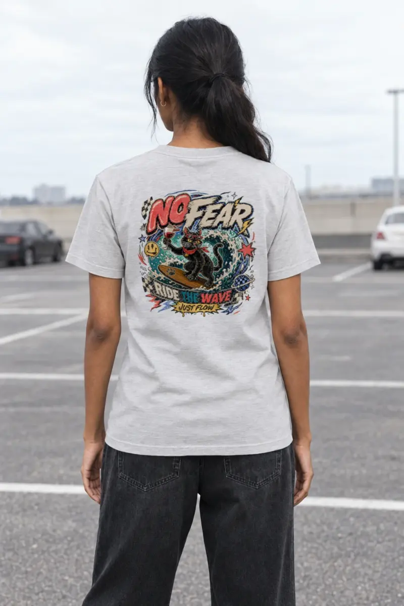 "No Fear Just Flow" Heavyweight Unisex Crewneck T-shirt | Gildan 5000