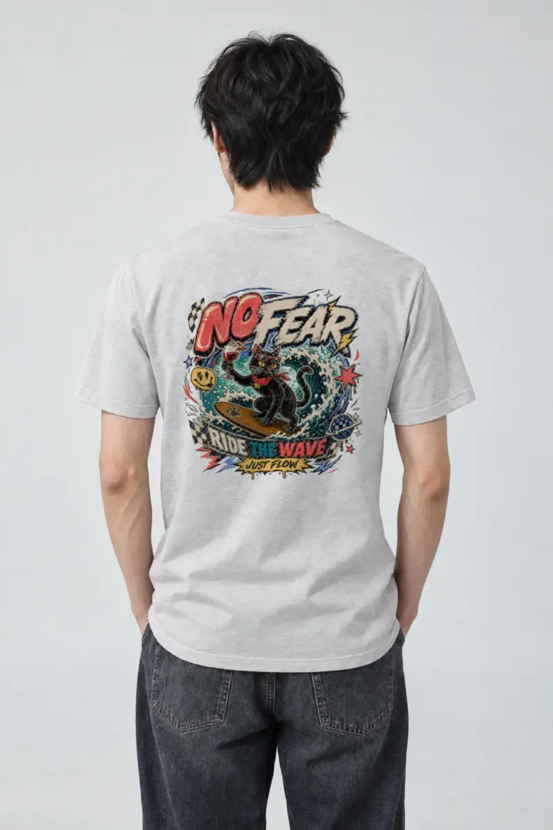 "No Fear Just Flow" Heavyweight Unisex Crewneck T-shirt