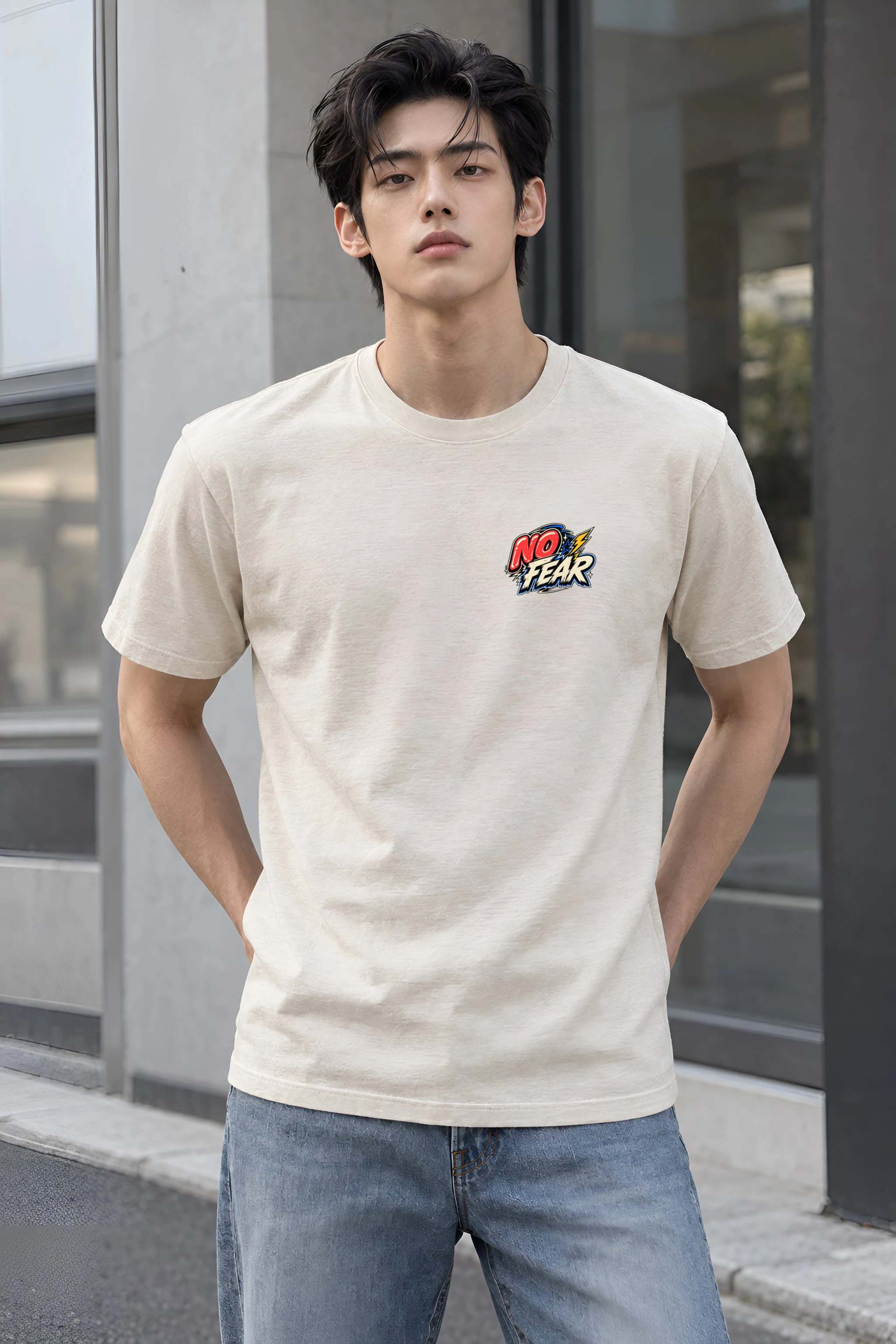 "No Fear Just Flow" Heavyweight Unisex Crewneck T-shirt