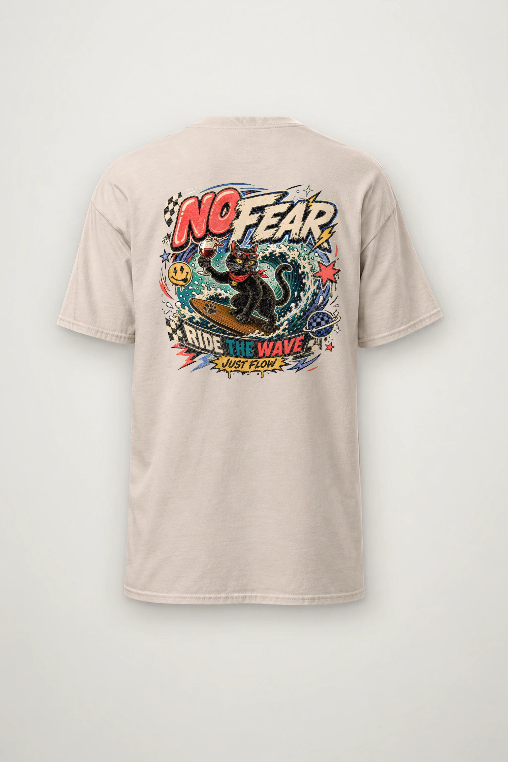 "No Fear Just Flow" Heavyweight Unisex Crewneck T-shirt