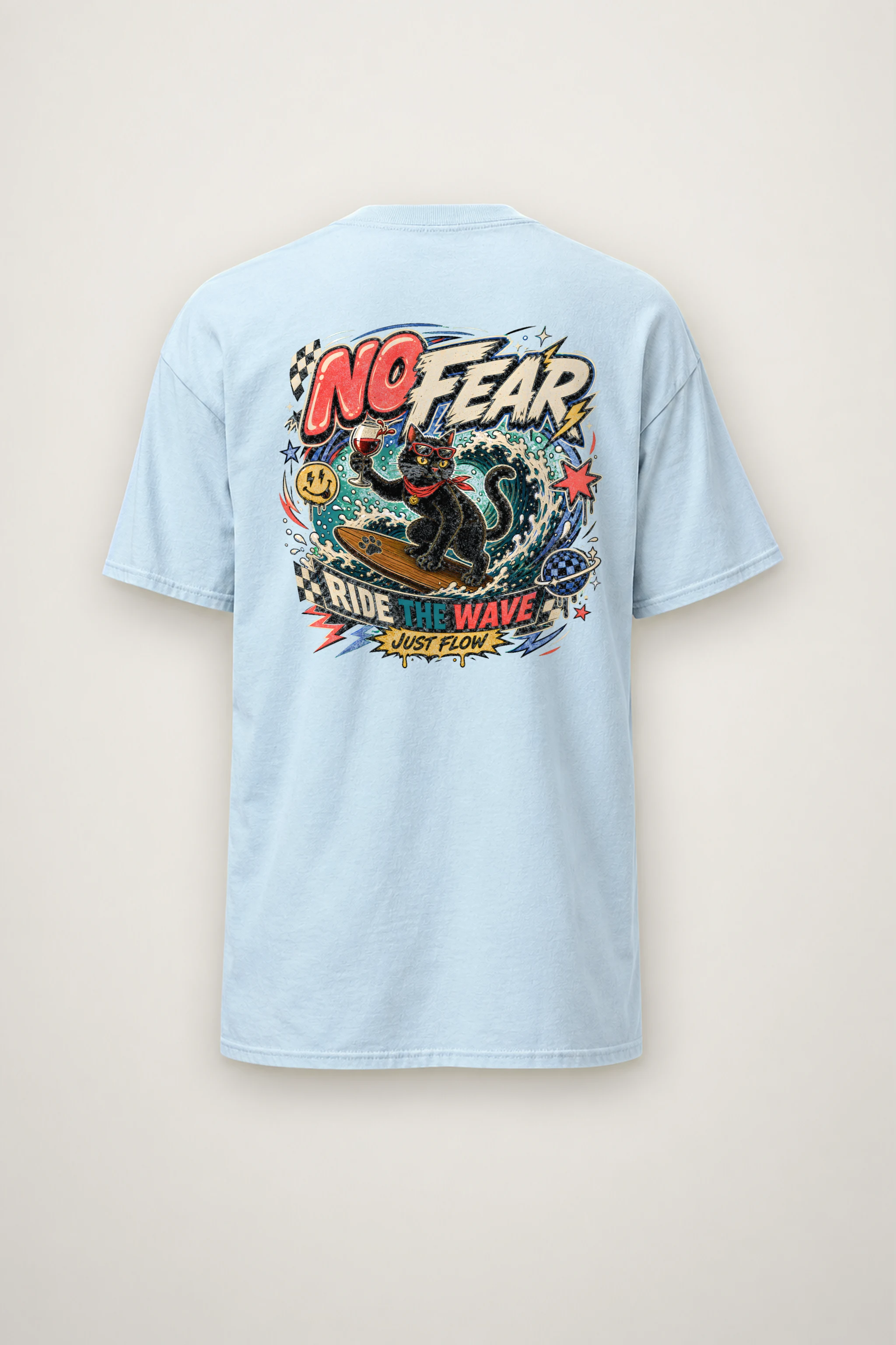 "No Fear Just Flow" Heavyweight Unisex Crewneck T-shirt