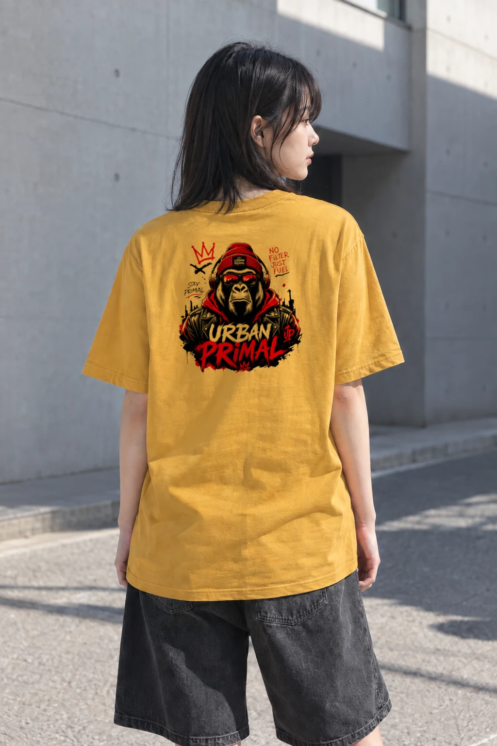 "No Filter Just Fuel" Heavyweight Unisex Crewneck T-shirt | Gildan 5000