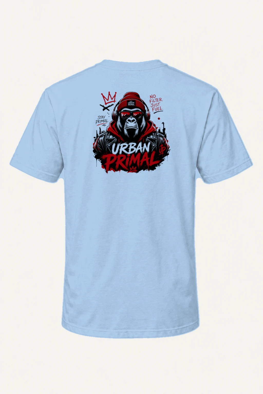 "No Filter Just Fuel" Heavyweight Unisex Crewneck T-shirt | Gildan 5000