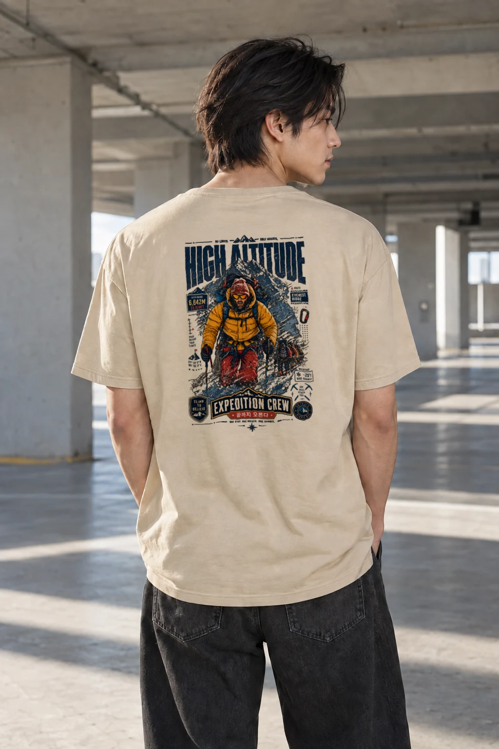 "No Limits Only Heights" Heavyweight Unisex Crewneck T-shirt | Gildan 5000
