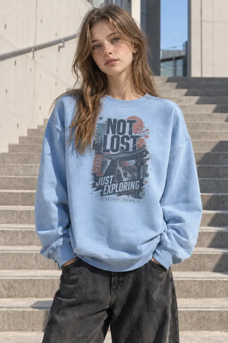 "No Lost Exploring" Heavy Blend Unisex Crewneck Sweatshirt | Gildan 18000