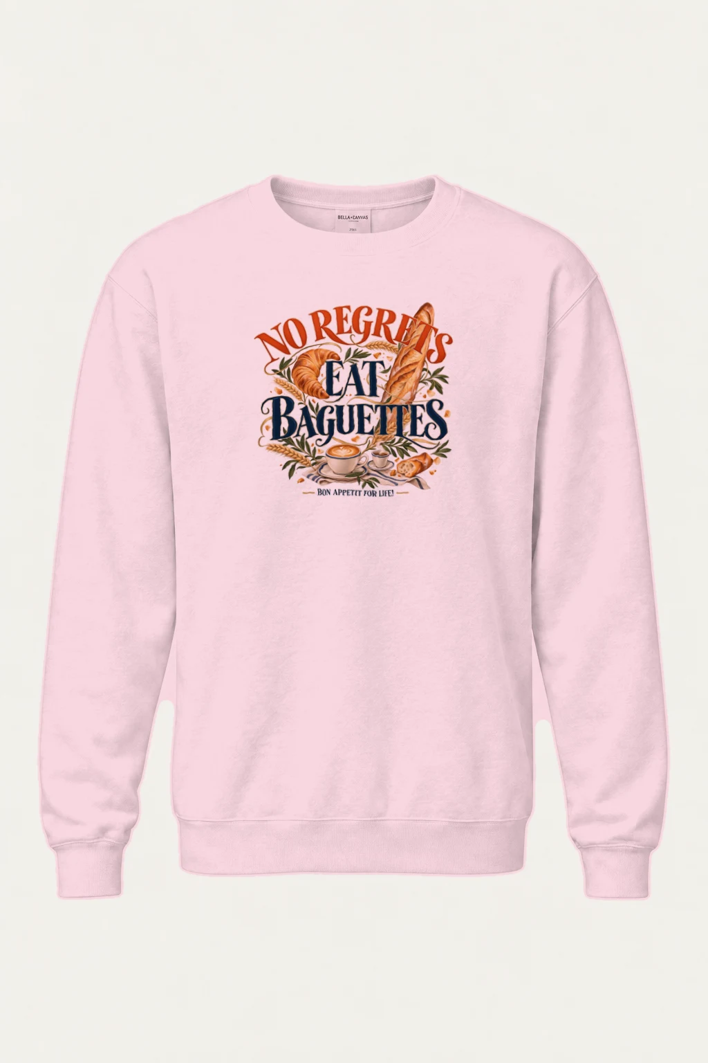 "No Regrets Eat Baguettes" Heavy Blend Unisex Crewneck Sweatshirt | Gildan 18000