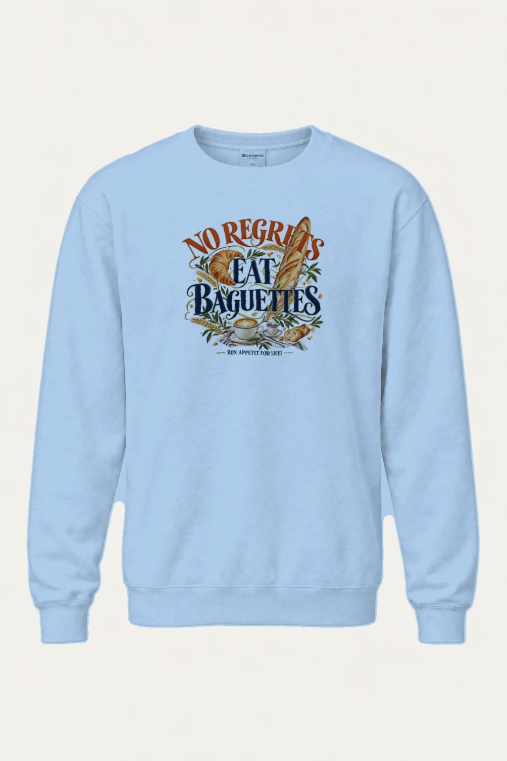 "No Regrets Eat Baguettes" Heavy Blend Unisex Crewneck Sweatshirt | Gildan 18000
