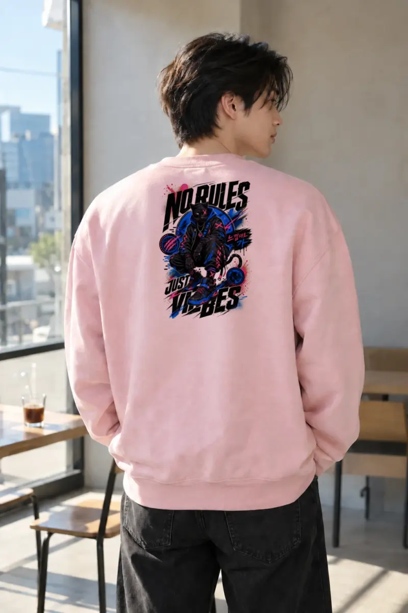 "No Rules Just Vibes" Heavy Blend Unisex Crewneck Sweatshirt | Gildan 18000