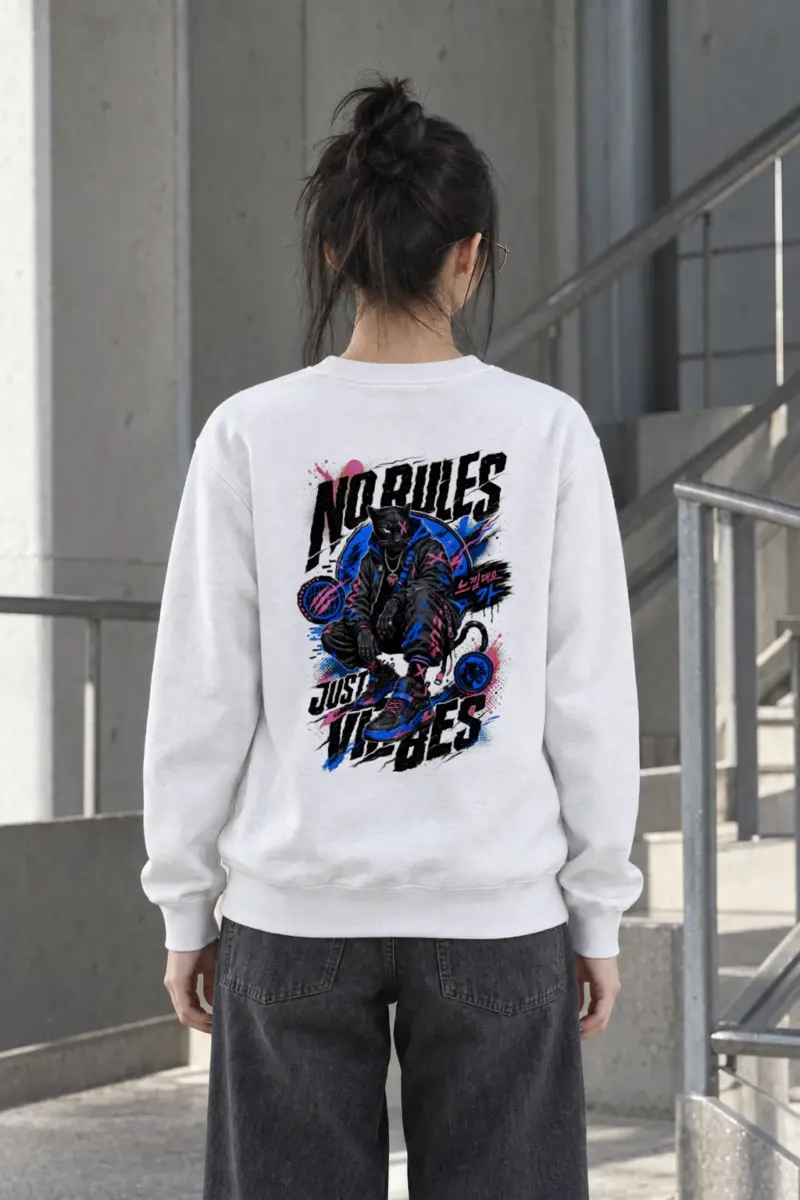 "No Rules Just Vibes" Heavy Blend Unisex Crewneck Sweatshirt