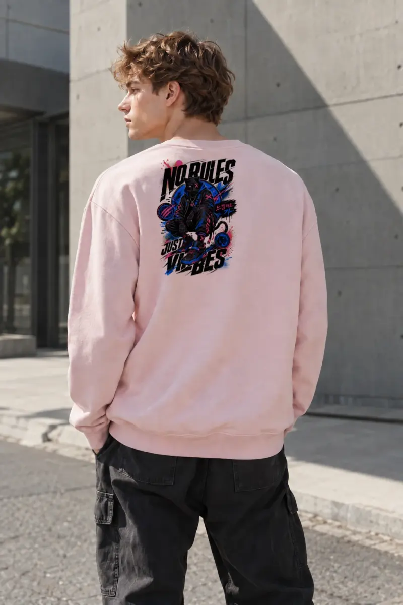 "No Rules Just Vibes" Heavy Blend Unisex Crewneck Sweatshirt | Gildan 18000