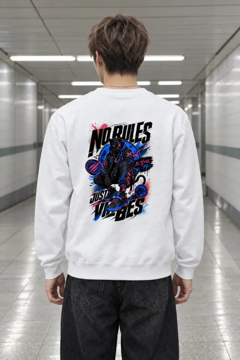 "No Rules Just Vibes" Heavy Blend Unisex Crewneck Sweatshirt