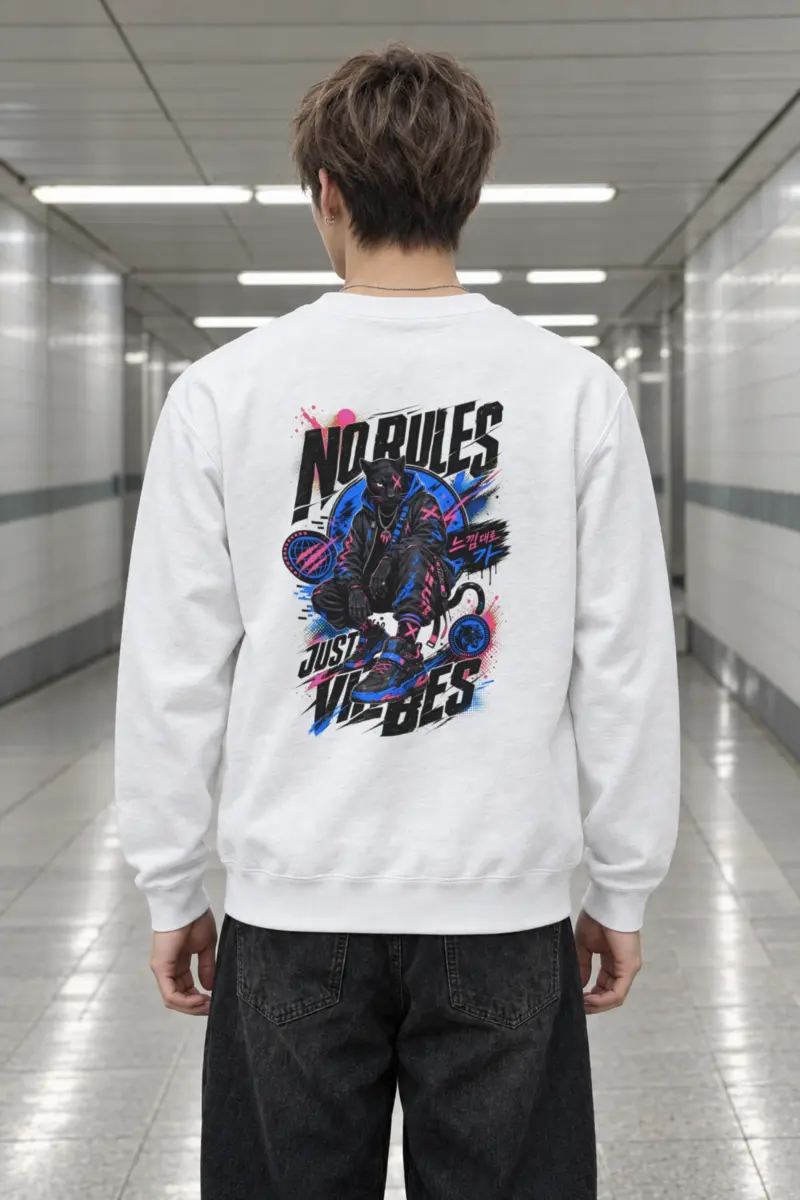 "No Rules Just Vibes" Heavy Blend Unisex Crewneck Sweatshirt