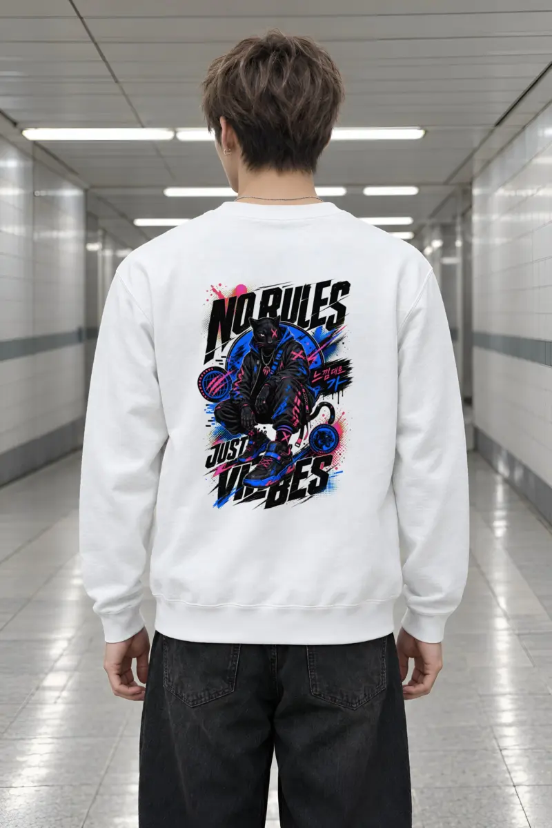 "No Rules Just Vibes" Heavy Blend Unisex Crewneck Sweatshirt