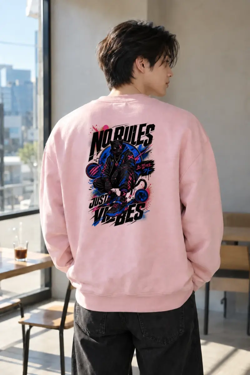 “No Rules Just Vibes” Heavy Blend Unisex Crewneck Sweatshirt | Gildan 18000