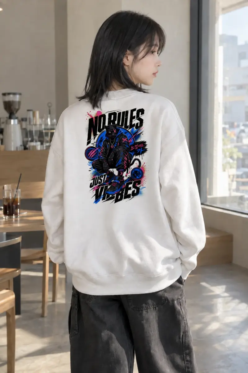 "No Rules Just Vibes" Heavy Blend Unisex Crewneck Sweatshirt | Gildan 18000