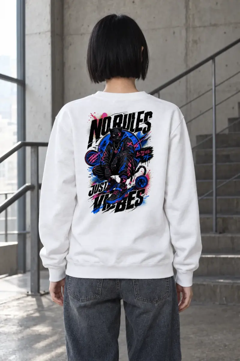 "No Rules Just Vibes" Heavy Blend Unisex Crewneck Sweatshirt