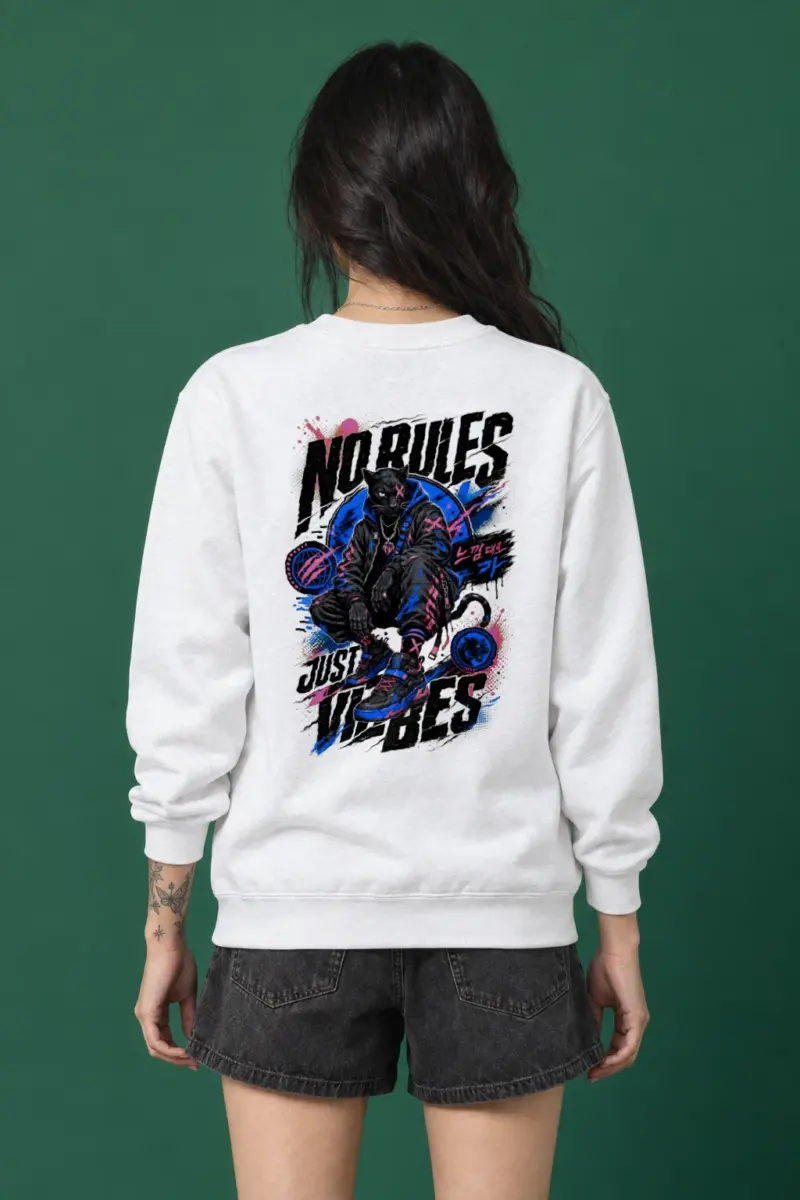 "No Rules Just Vibes" Heavy Blend Unisex Crewneck Sweatshirt