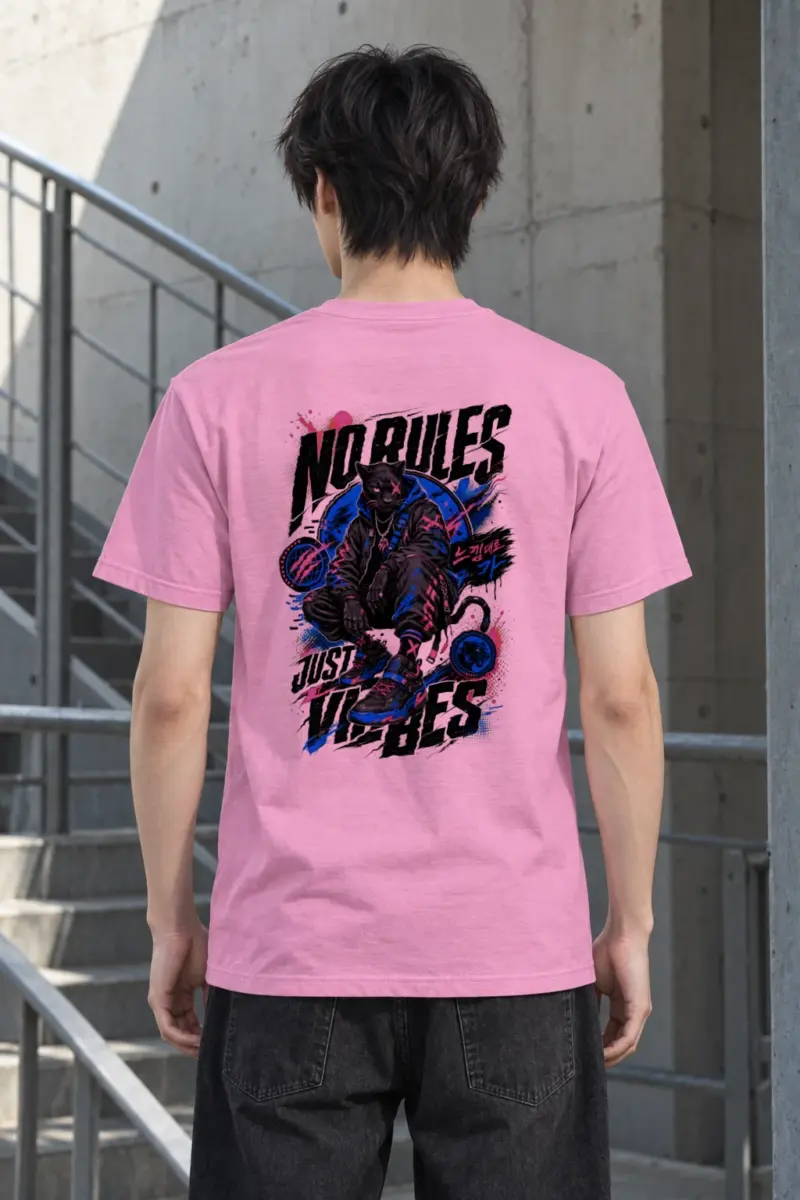 "No Rules Just Vibes" Heavyweight Unisex Crewneck T-shirt
