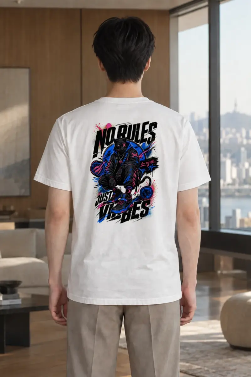 "No Rules Just Vibes" Heavyweight Unisex Crewneck T-shirt | Gildan 5000