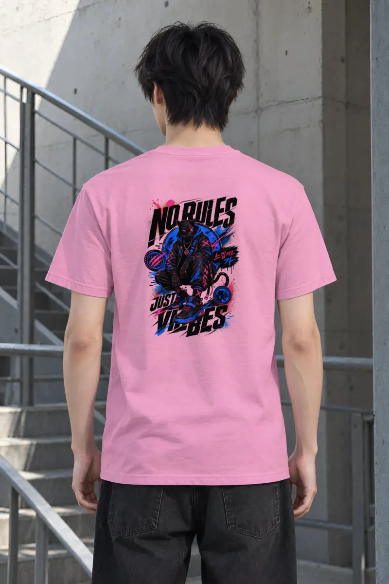 "No Rules Just Vibes" Heavyweight Unisex Crewneck T-shirt
