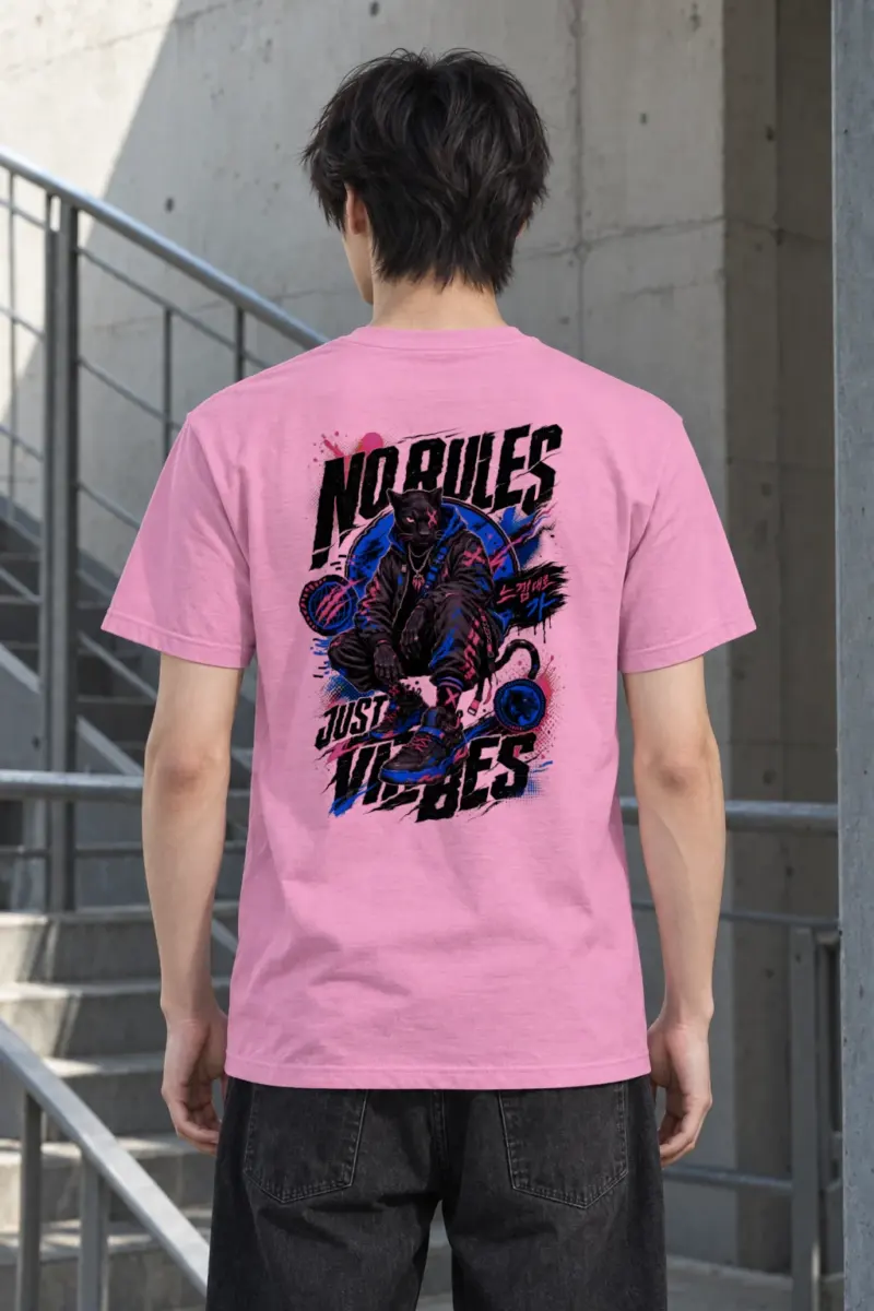 "No Rules Just Vibes" Heavyweight Unisex Crewneck T-shirt