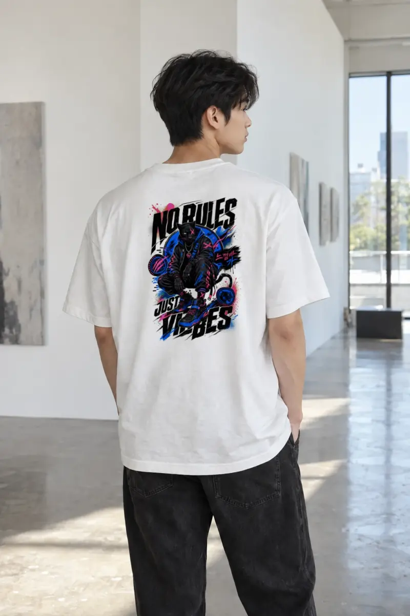 "No Rules Just Vibes" Heavyweight Unisex Crewneck T-shirt | Gildan 5000