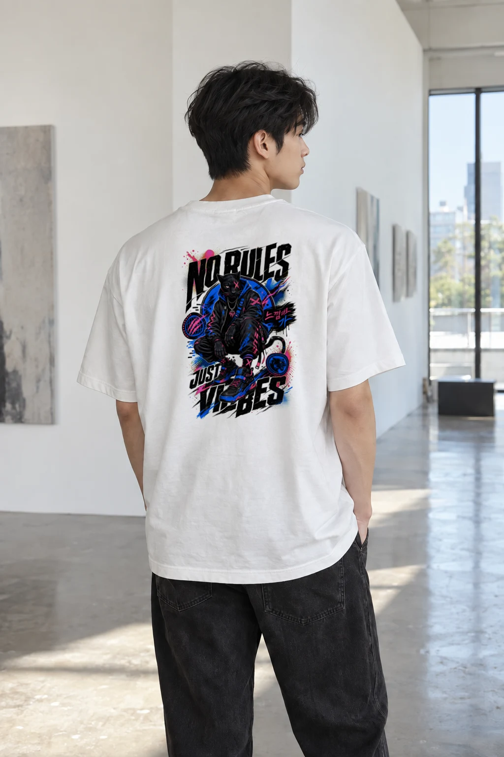 "No Rules Just Vibes" Heavyweight Unisex Crewneck T-shirt | Gildan 5000