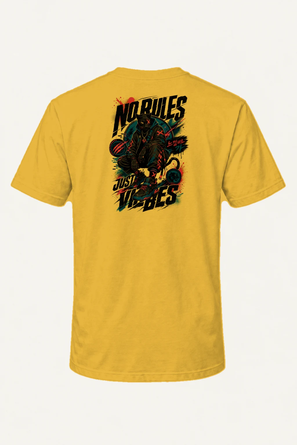 "No Rules Just Vibes" Heavyweight Unisex Crewneck T-shirt | Gildan 5000
