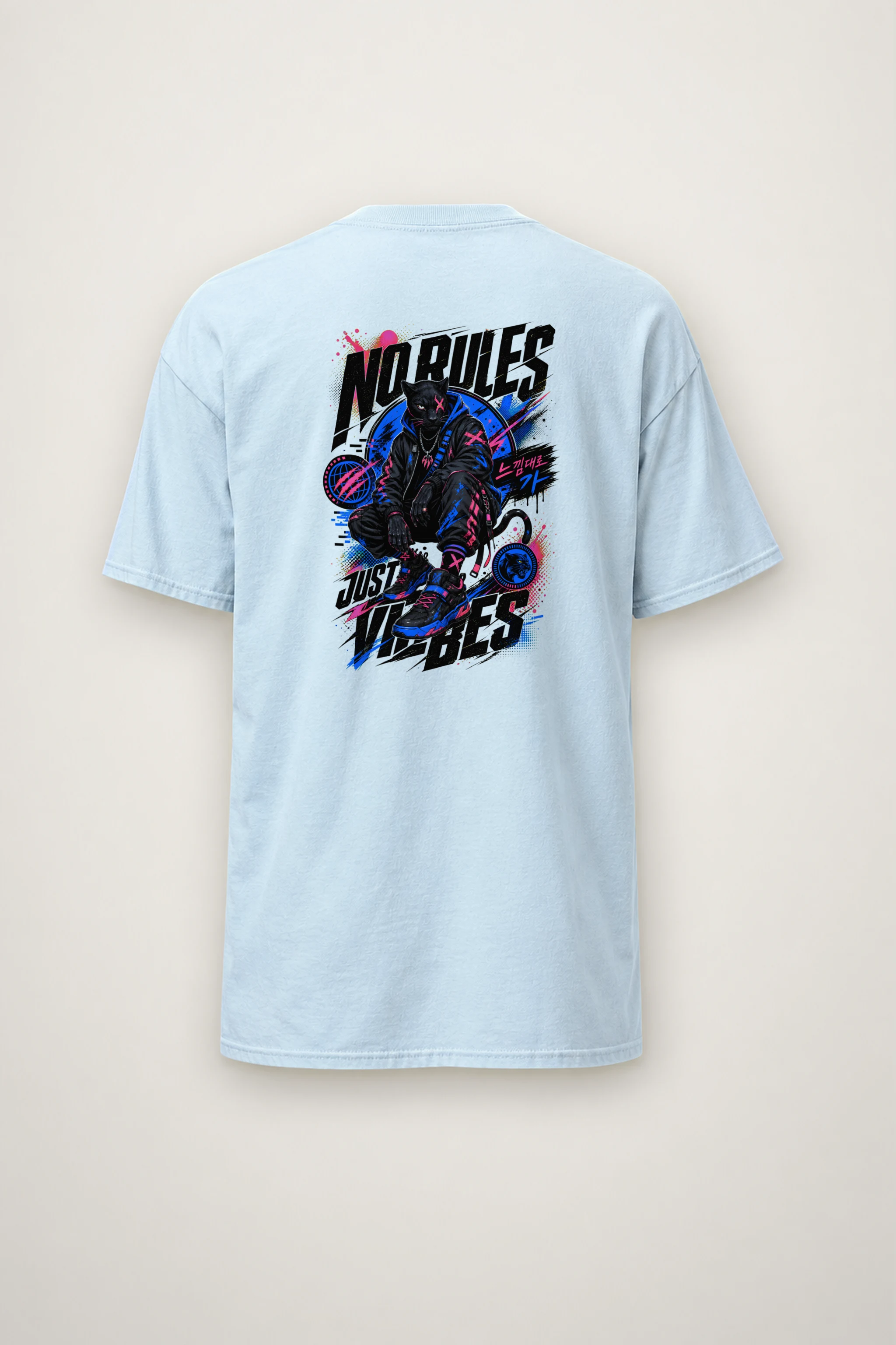 "No Rules Just Vibes" Heavyweight Unisex Crewneck T-shirt