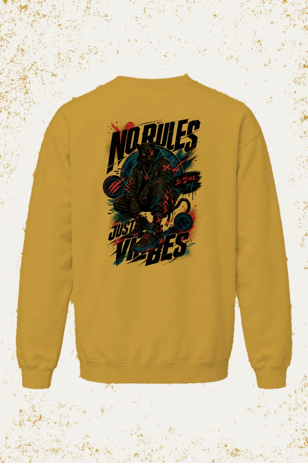 "No Rules Just Vibes" Unisex Sponge Fleece Crewneck Sweatshirt | Bella + Canvas 3901