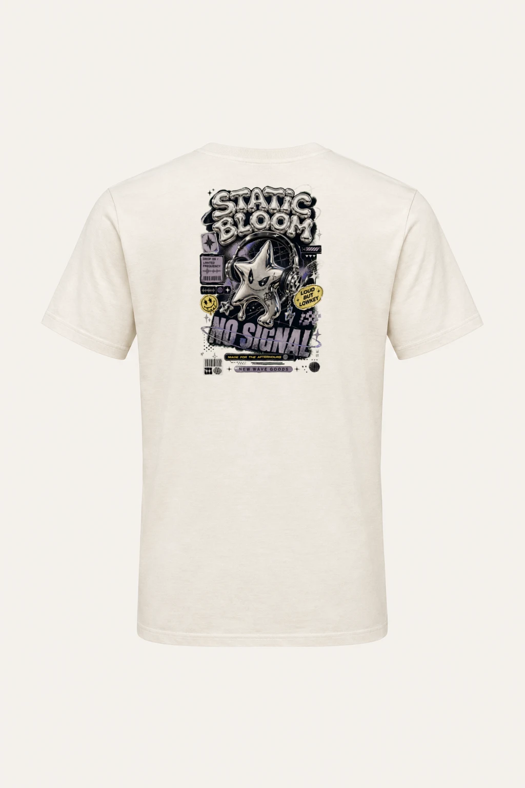 "No Signal Star" Heavyweight Unisex Crewneck T-shirt | Gildan 5000
