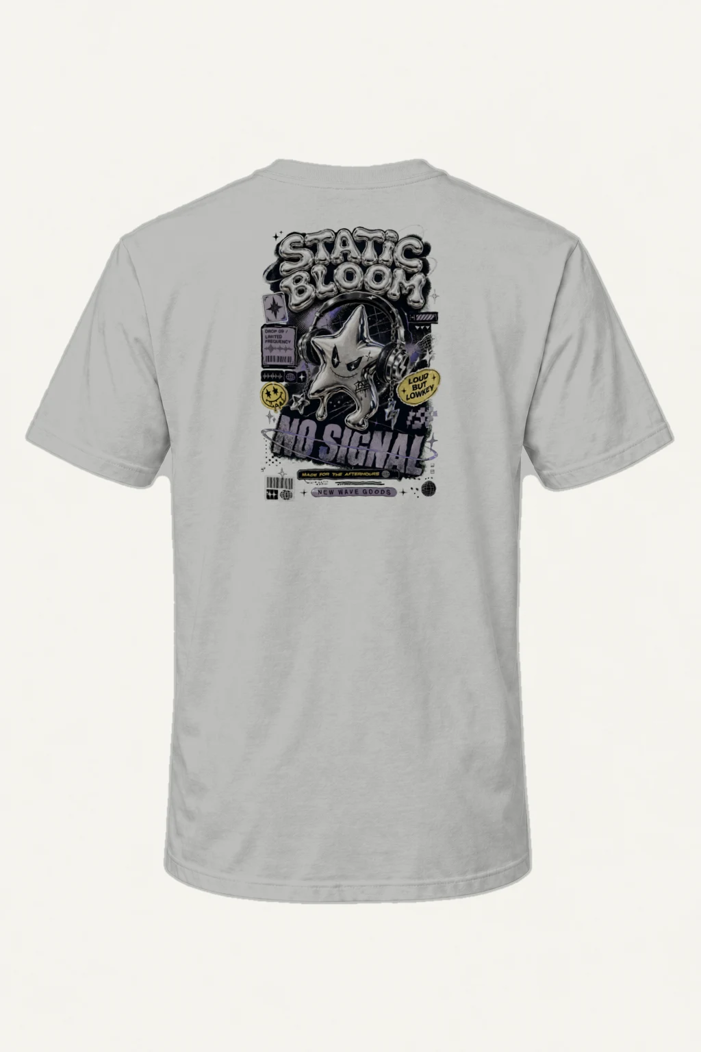 "No Signal Star" Heavyweight Unisex Crewneck T-shirt | Gildan 5000