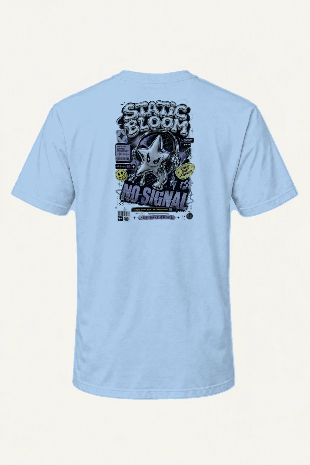 "No Signal Star" Heavyweight Unisex Crewneck T-shirt | Gildan 5000