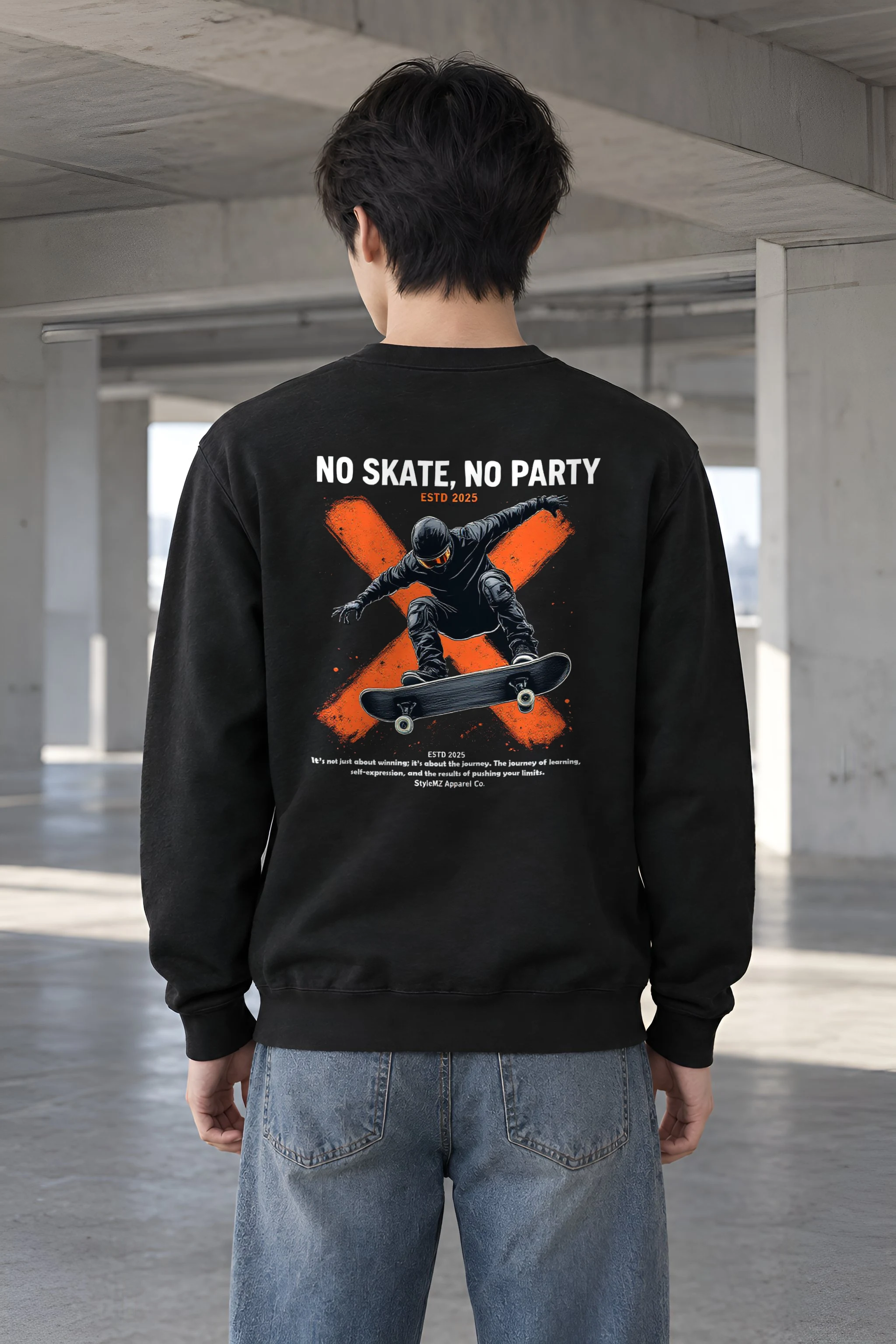 "No Skate No Party" Heavy Blend Unisex Crewneck Sweatshirt