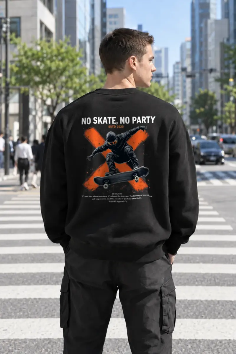“No Skate No Party” Heavy Blend Unisex Crewneck Sweatshirt | Gildan 18000