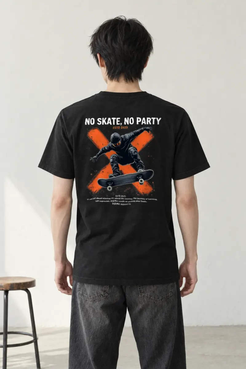"No Skate, No Party" Heavyweight Unisex Crewneck T-shirt | Gildan 5000