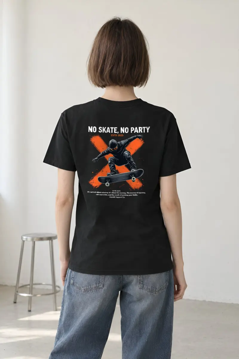 "No Skate, No Party" Heavyweight Unisex Crewneck T-shirt