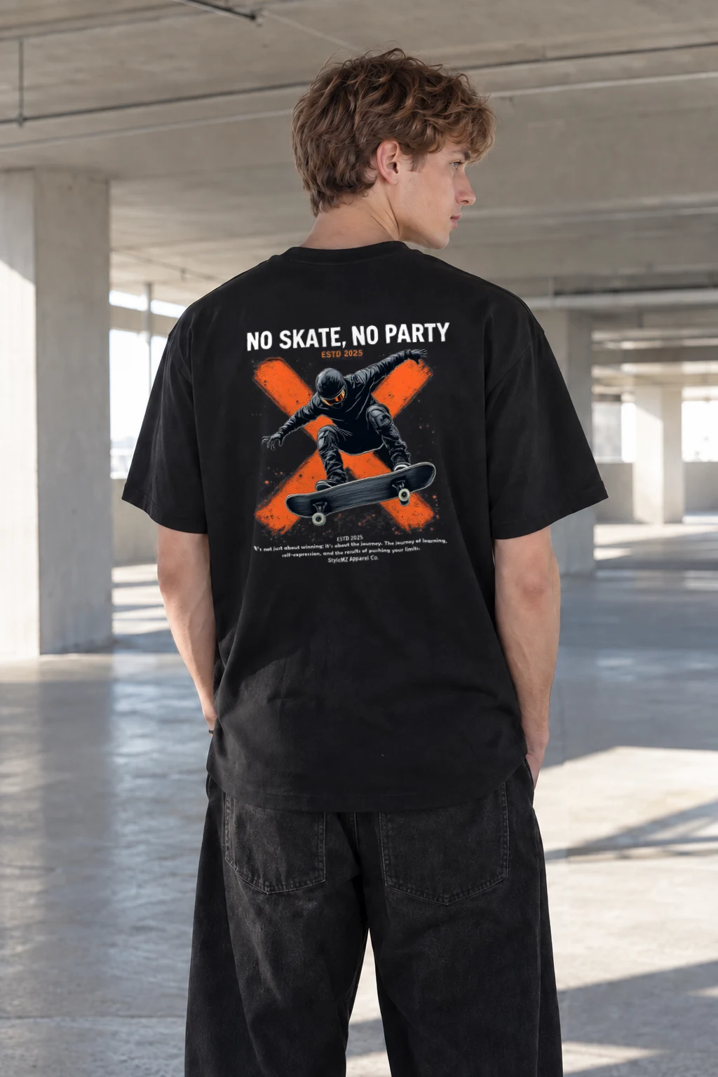 "No Skate, No Party" Heavyweight Unisex Crewneck T-shirt | Gildan 5000