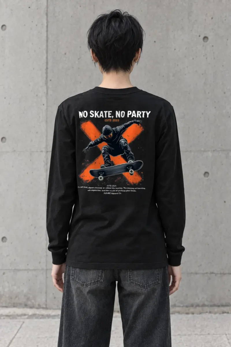 "No Skate, No Party" Unisex Longsleeve T-shirt | Gildan 2400