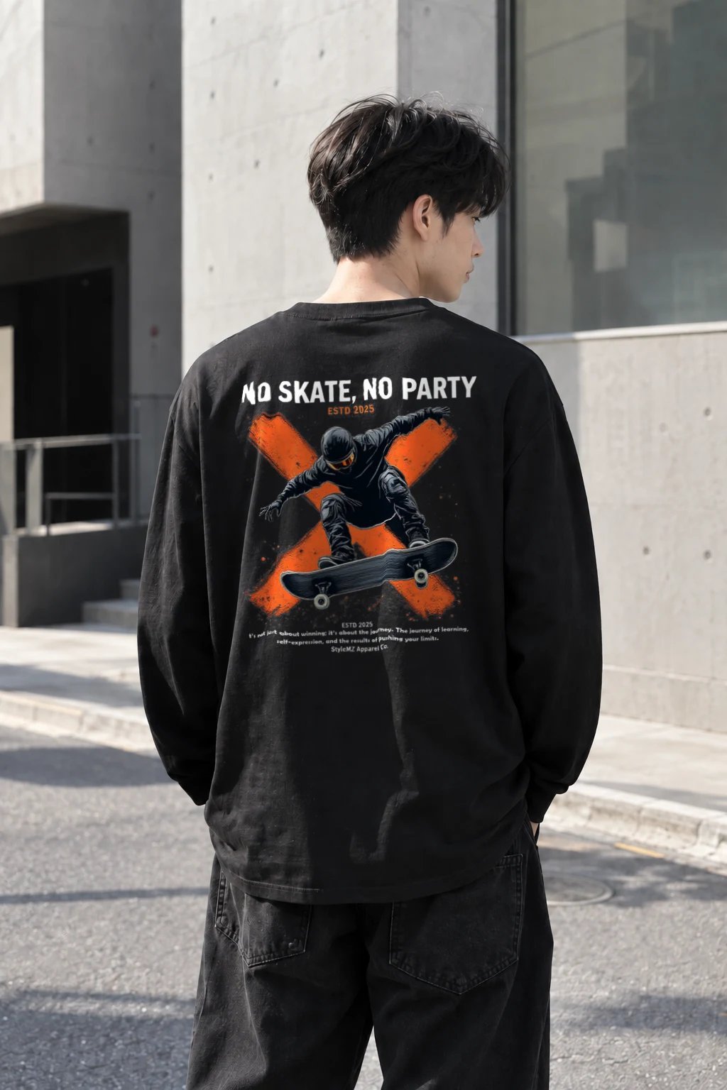 "No Skate, No Party" Unisex Longsleeve T-shirt | Gildan 2400
