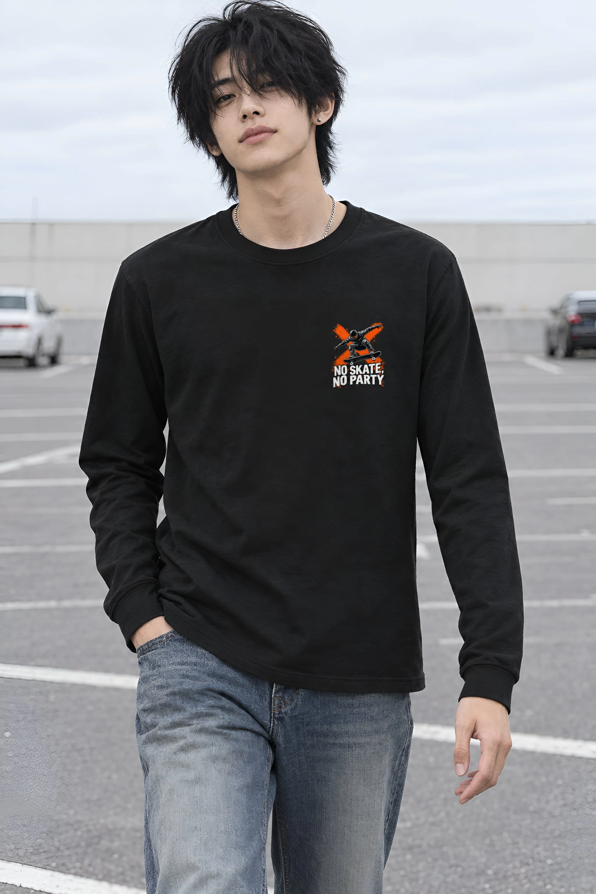 "No Skate, No Party" Unisex Longsleeve T-shirt