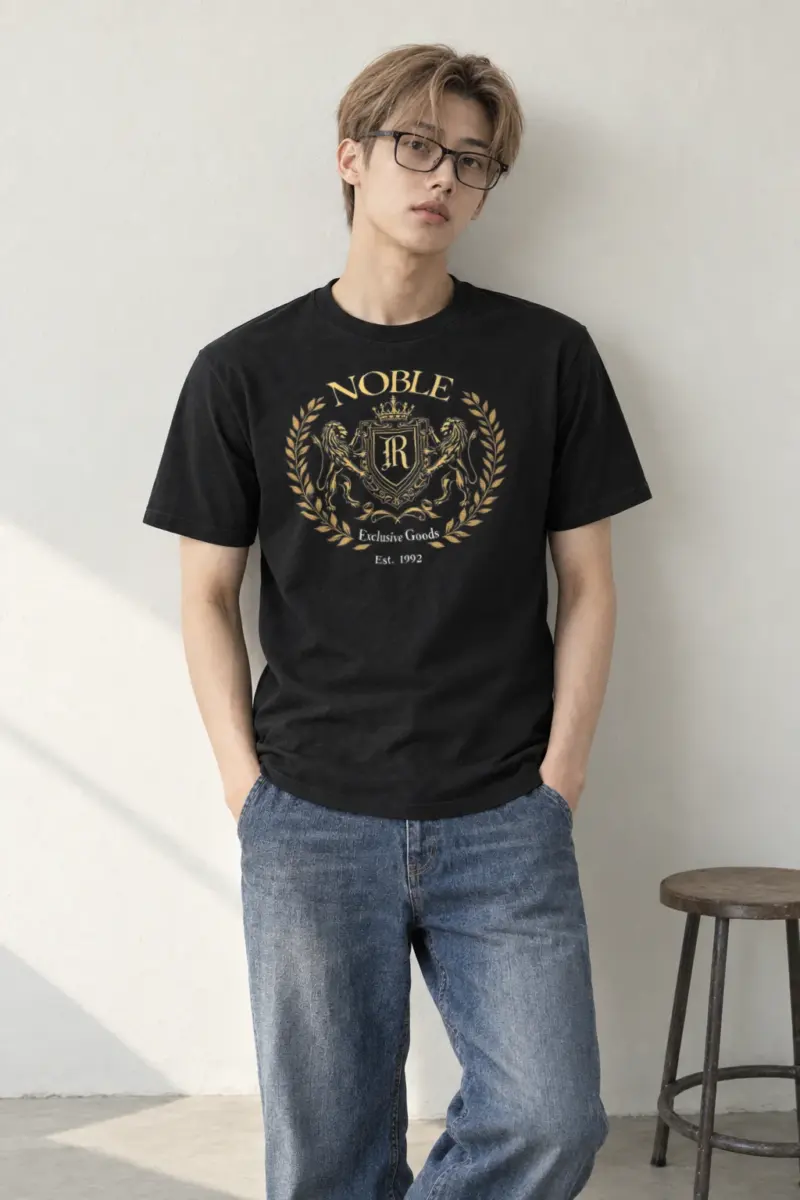 "Noble Crest" Heavyweight Unisex Crewneck T-shirt | Gildan 5000