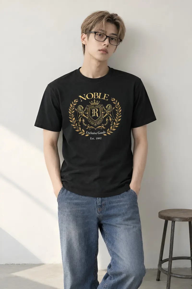 "Noble Crest" Heavyweight Unisex Crewneck T-shirt