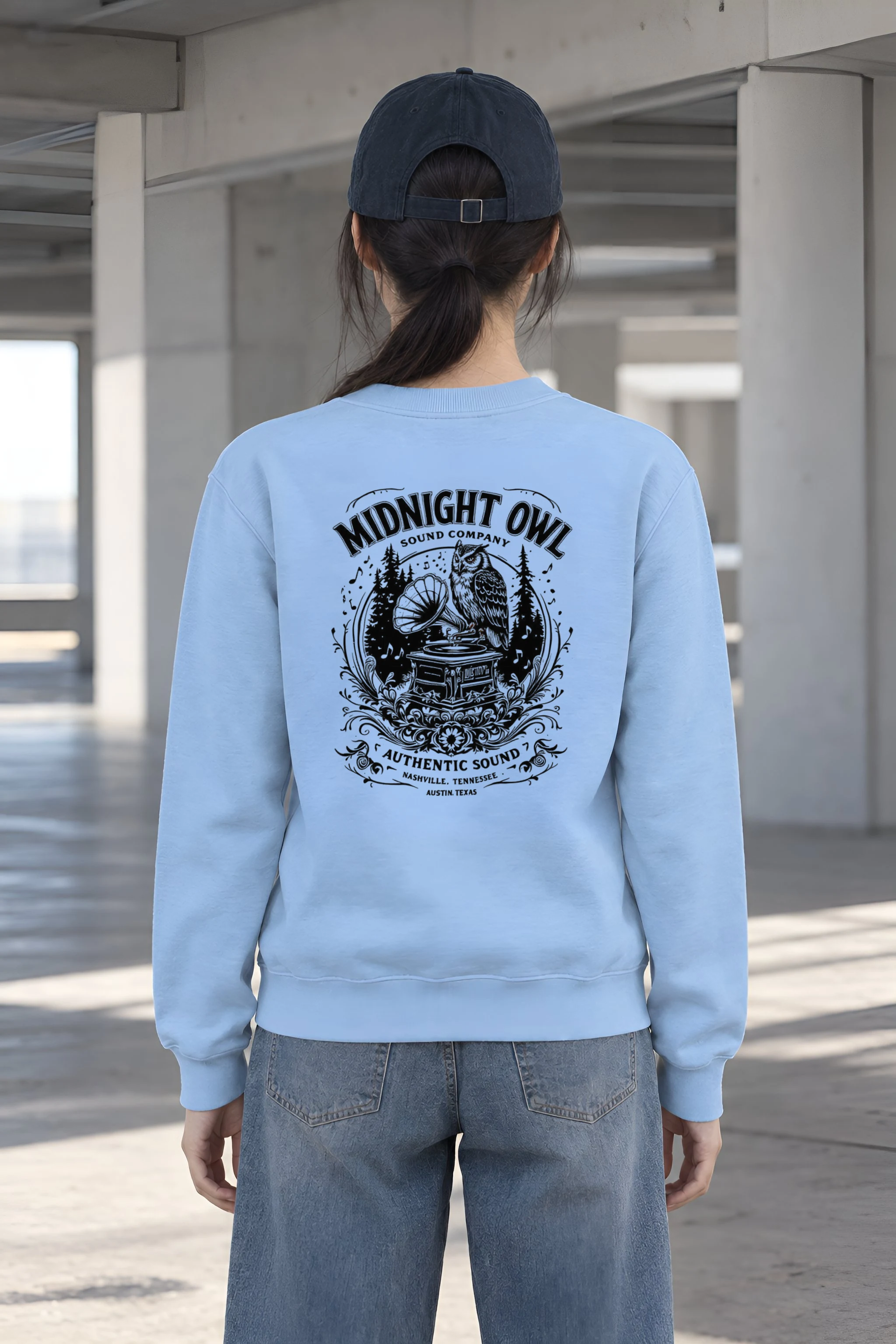 "Nocturne Gramophone" Heavy Blend Unisex Crewneck Sweatshirt