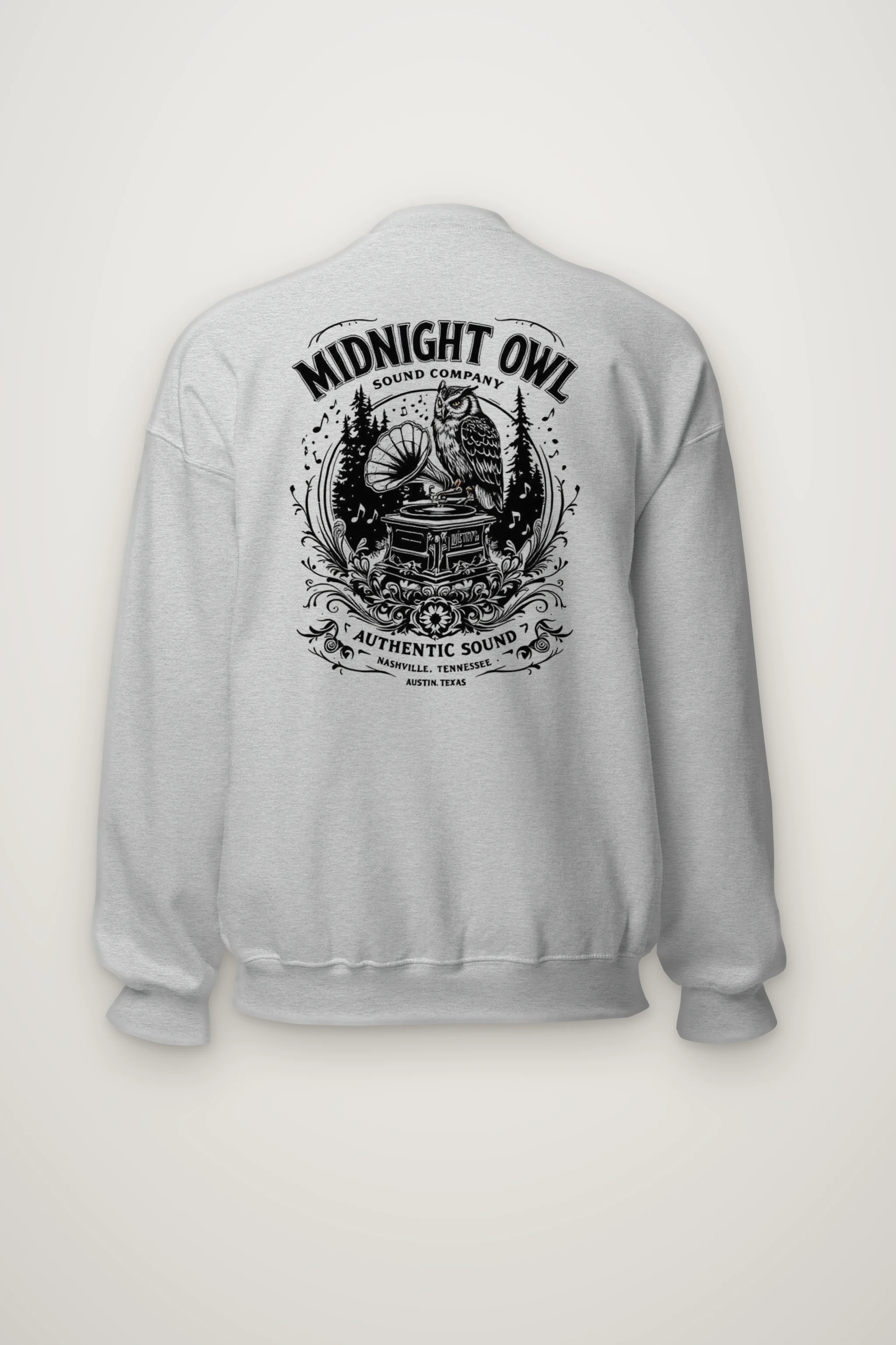 "Nocturne Gramophone" Heavy Blend Unisex Crewneck Sweatshirt