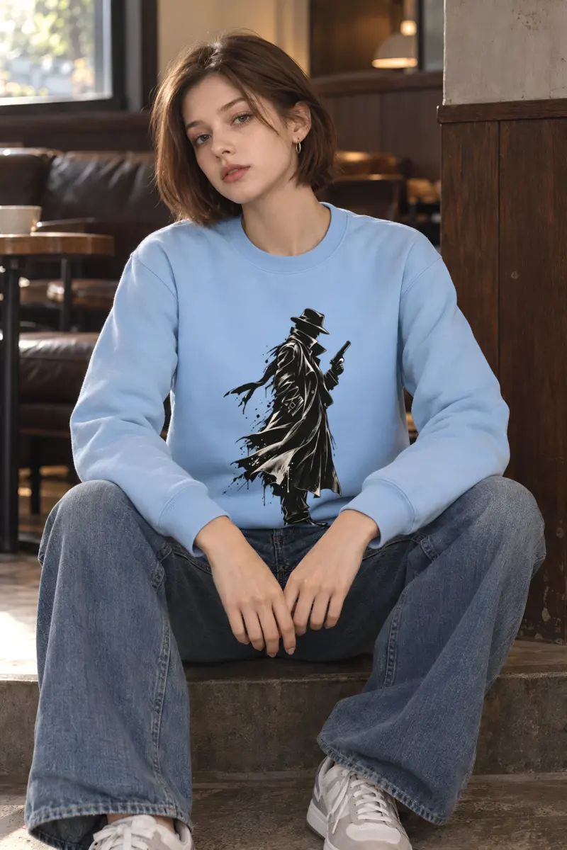 "Noir Detective" Heavy Blend Unisex Crewneck Sweatshirt