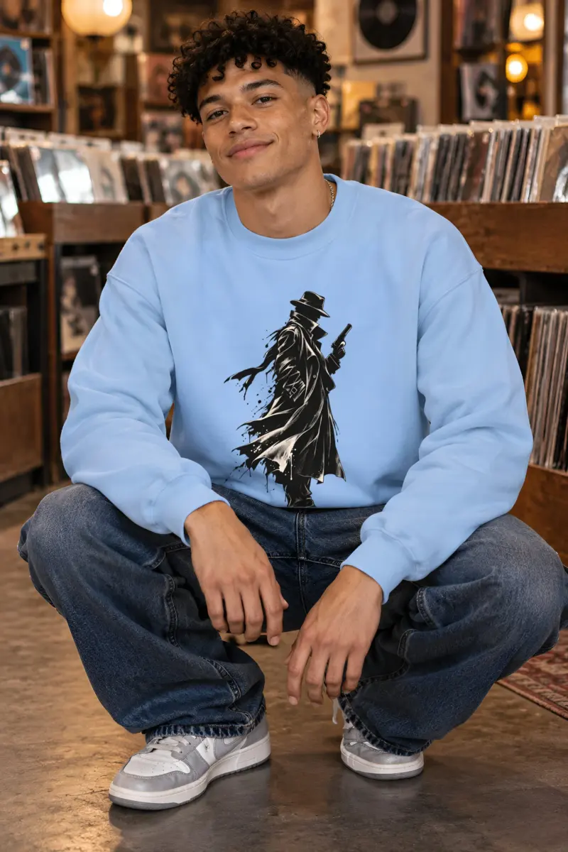 "Noir Detective" Heavy Blend Unisex Crewneck Sweatshirt