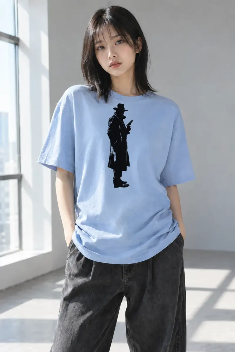“Noir Detective” Heavyweight Unisex Crewneck T-shirt | Gildan 5000