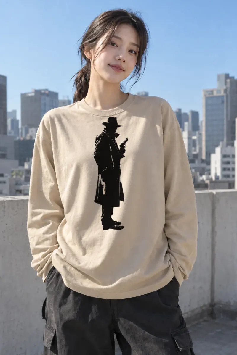 “Noir Detective” Unisex Longsleeve T-shirt | Gildan 2400